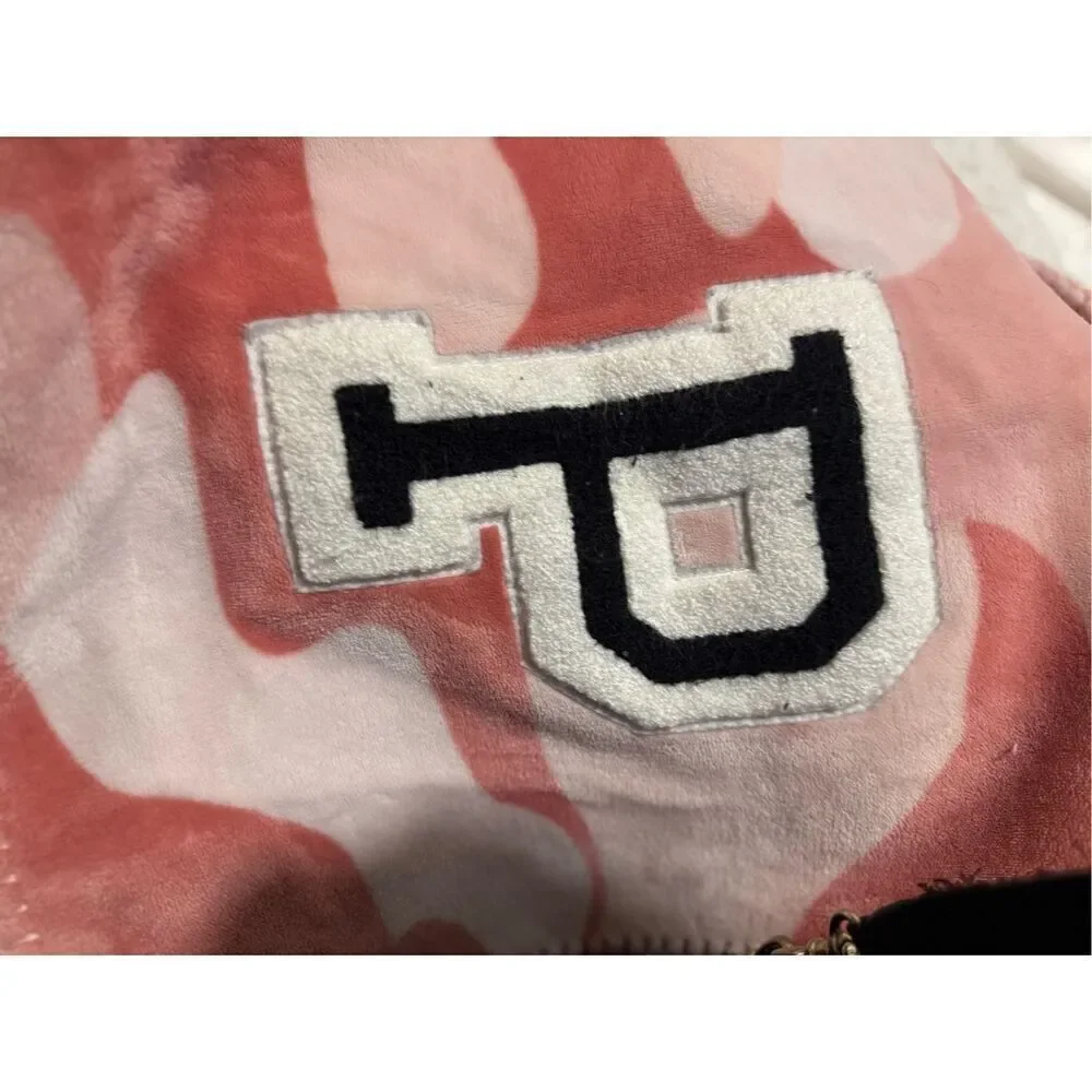VS PINK camo camouflage Sherpa teddy fur throw BLANKET guc